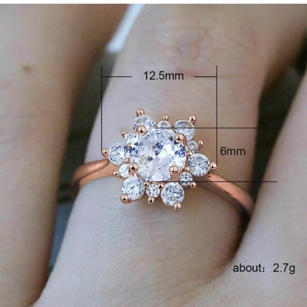 Pretty 925 Silver Wedding Rings White Sapphire - Picture 3 of 3